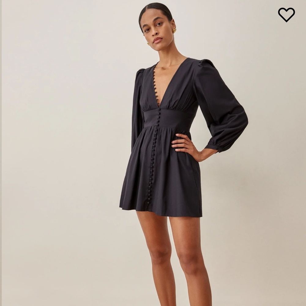 Reformation black Caitie dress - size 2 - worn once, in perfect condition